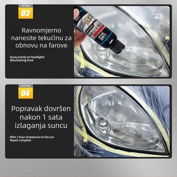 Krema za njegu prednjih svjetala automobila za starenje i požutila kućišta