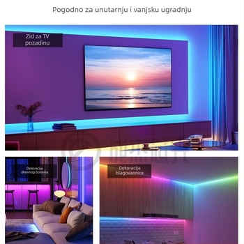 Inteligentni RGB neonski trak sa silikonskim premazom, daljinski upravljač s 24 tipkama, promjena boje, za gaming atmosferu, štand i reklamni tekst