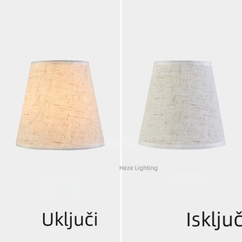 Tekstilni abažur za zidnu lampu i lustru, boja lana, clip-bubble stil