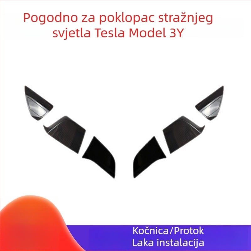 Pokrov stražnjih svjetala za Tesla Model 3/Y, LED modifikacija, tamni zaštitni pokrov