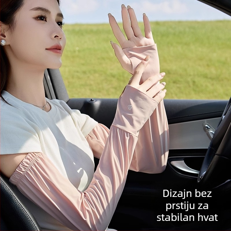 Ljetne rukave za zaštitu od UV za žene vozačice, kratke rukave za vožnju biciklom, Ice Silk materijal
