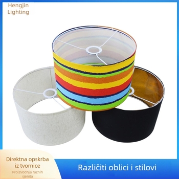 Uklonjivi platneni abažur za stolnu lampu, lustru ili podnu lampu; cilindrični laneni abažur