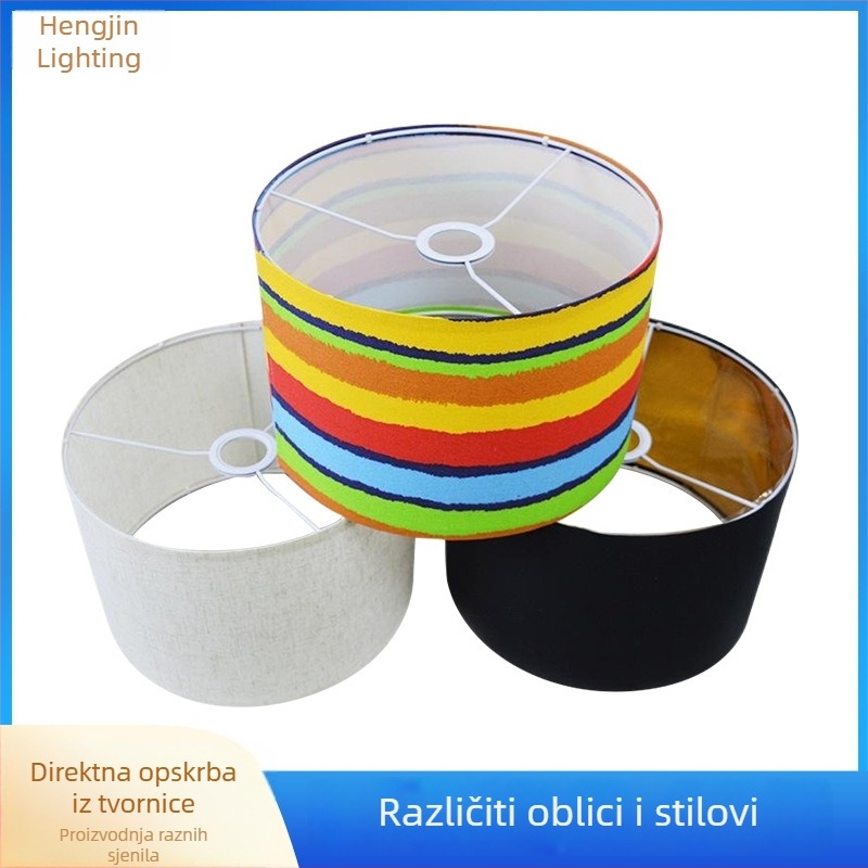 Uklonjivi platneni abažur za stolnu lampu, lustru ili podnu lampu; cilindrični laneni abažur