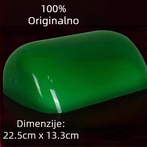 Zeleni stakleni abažur za bankarsku lampu, vintage šangajski stil