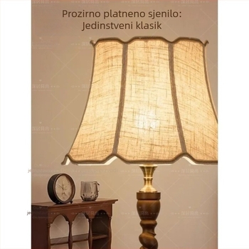 Laneni platneni abazur za spavaću sobu i podnu lampu, američki stil i europski modern dizajn.
