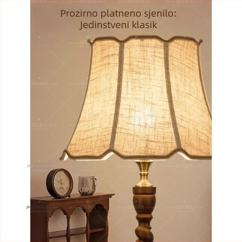 Laneni platneni abazur za spavaću sobu i podnu lampu, američki stil i europski modern dizajn.