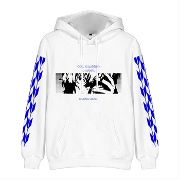 Ženski hoodie širokog kroja s 3D otiskom Bungo Stray Dogs, dugi rukav, poliester