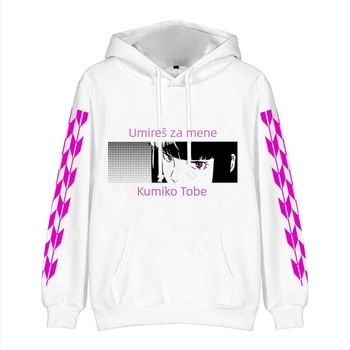 Ženski hoodie širokog kroja s 3D otiskom Bungo Stray Dogs, dugi rukav, poliester