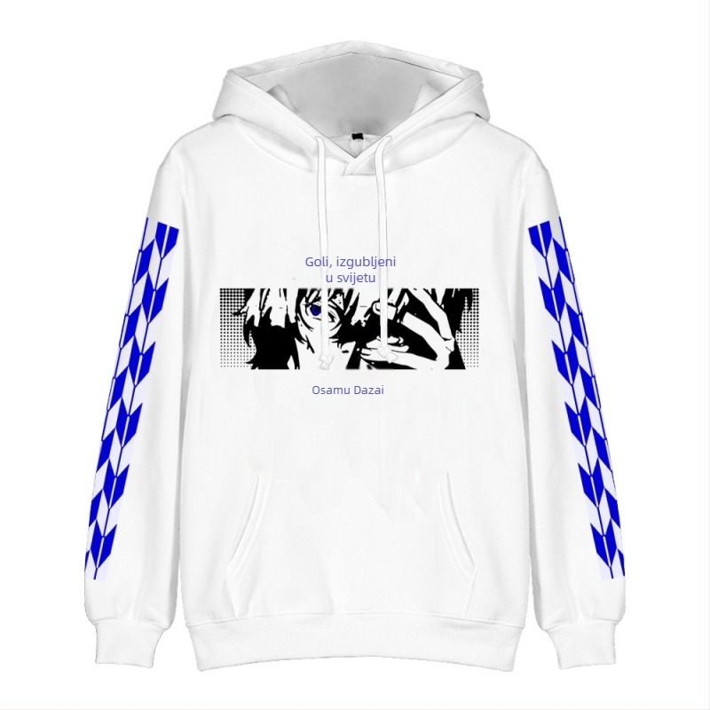 Ženski hoodie širokog kroja s 3D otiskom Bungo Stray Dogs, dugi rukav, poliester