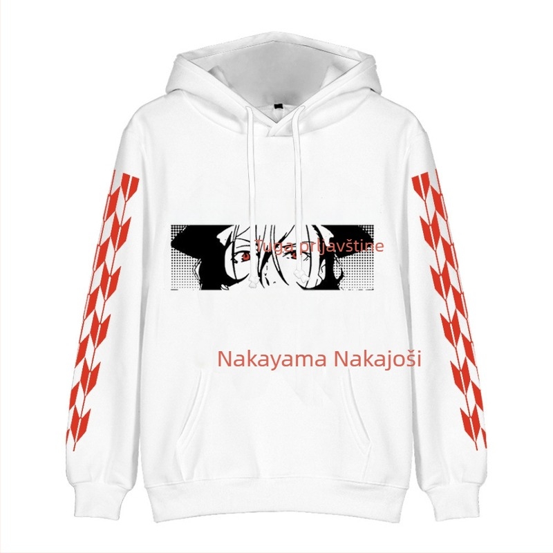Ženski hoodie širokog kroja s 3D otiskom Bungo Stray Dogs, dugi rukav, poliester