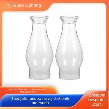 Stakleni abažur za kerosinsku lampu, retro stil, reljefni uzorak, borosilikatno staklo, vanjski otporan na vjetar