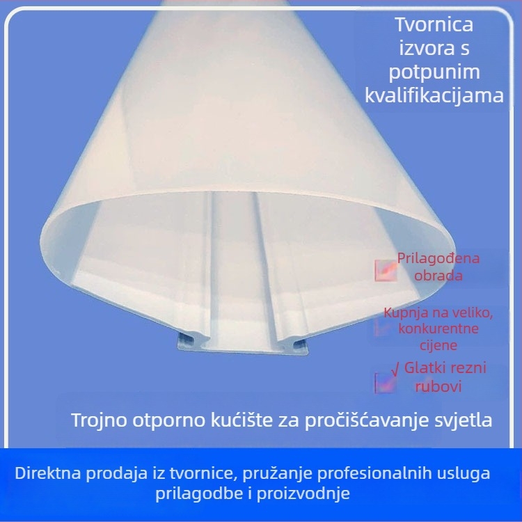 Dvobojni vanjski vodootporni abažur za tunel, potpuno plastično integrirano kućište lampe, ekstrudirani dvobojni dizajn s trostranom zaštitom