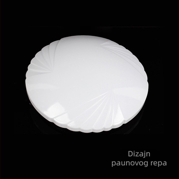 Bijeli kružni akrilni abažur za strop, s motivom feniksovog repa, otporan na lomljenje