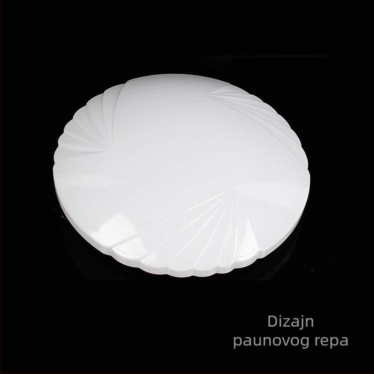 Bijeli kružni akrilni abažur za strop, s motivom feniksovog repa, otporan na lomljenje