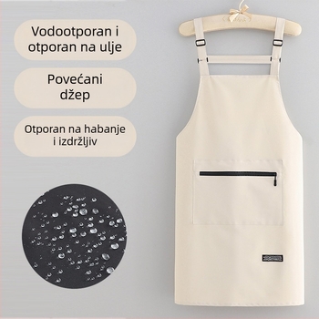 Jednobojna vodootporna i otporna na masnoće pregača za kućnu kuhinju i catering, unisex, s prilagođenim logotipom