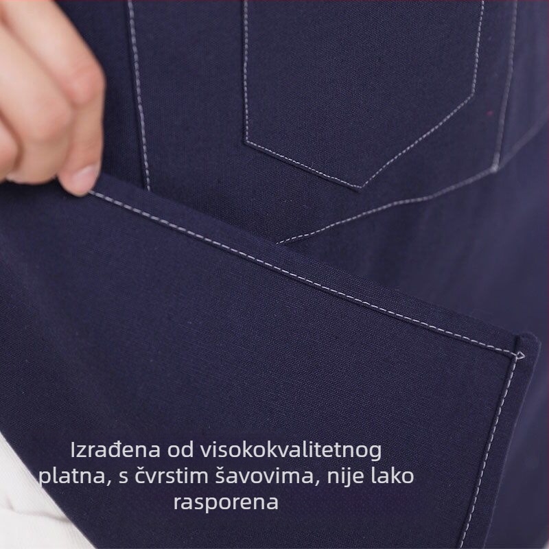 Platnena pregača s logom za manikuru i trgovinu mliječnog čaja, bez rukava, vodootporna, 100% pamuk, jedna veličina, korejski stil, višebojna