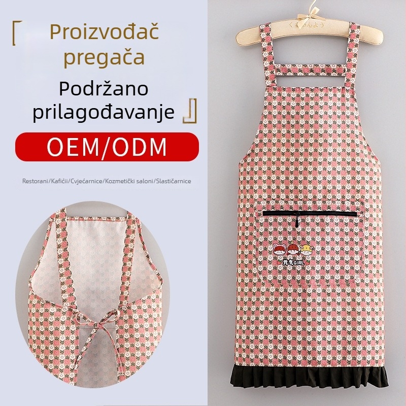 Nova pamučna vodootporna pregača s dugim rukavima za žene, kuhinja i kuhanje kod kuće