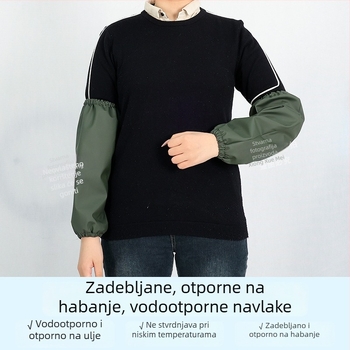Izdržljiva debela vodootporna pregača s rukavima, produženog kroja, otporna na kiseline i baze, za industrijsku upotrebu