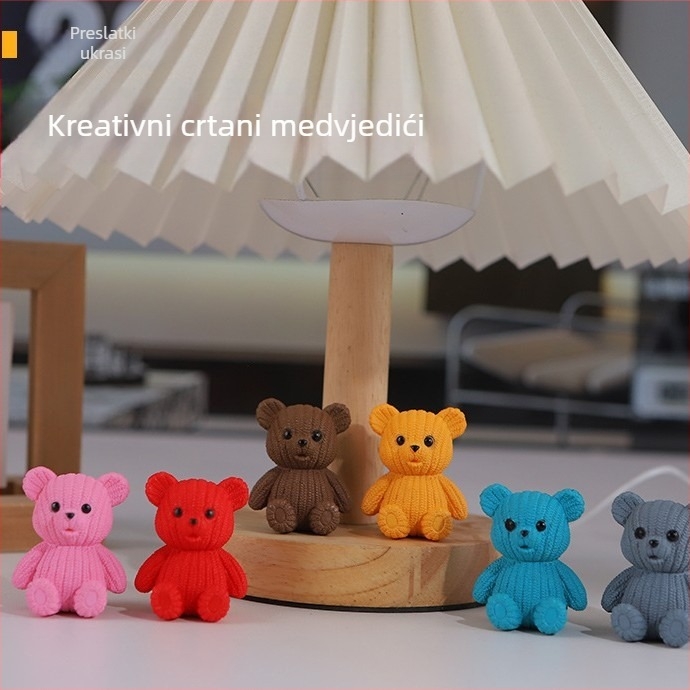 Mini karikatura medvjeda mikropejzažni dekoracije s motivima panda, torta, ukras za auto, posuda za pijesak, cvijeće, pejzaž akvarija i privjesak