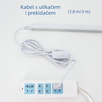 LED pribor za T5-T8 lampe sa prekidačem i kabelom, duljine 1.8 m / 3 m / 5 m