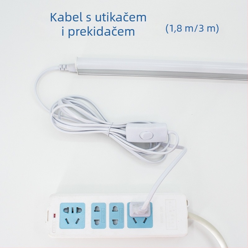 LED pribor za T5-T8 lampe sa prekidačem i kabelom, duljine 1.8 m / 3 m / 5 m