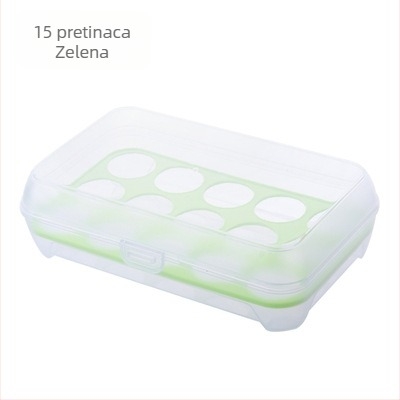 Kuhinjska kutija za jaja s 15 pretinaca, s poklopcem, prijenosna plastična posuda za jaja za piknik