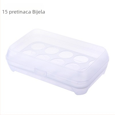 Kuhinjska kutija za jaja s 15 pretinaca, s poklopcem, prijenosna plastična posuda za jaja za piknik