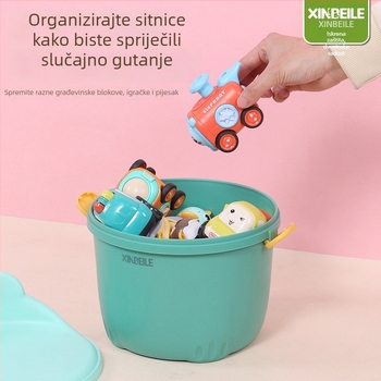 Dječji stolac za pohranu igračaka s karikaturnim dizajnom, plastični, 6 L, višefunkcionalan
