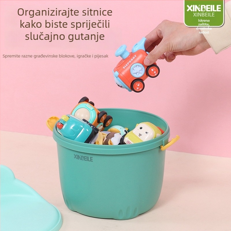 Dječji stolac za pohranu igračaka s karikaturnim dizajnom, plastični, 6 L, višefunkcionalan