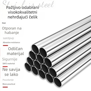 Stalak za sušenje rublja od nehrđajućeg čelika s dvostrukim šipkama, podesiv, podni stalak