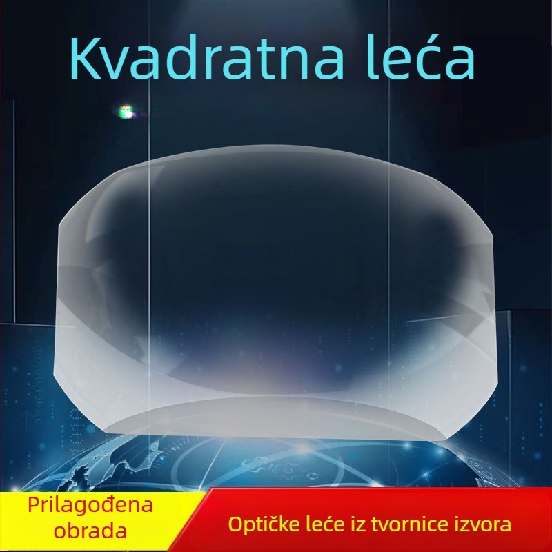 Kvadratna optička leća od stakla, dvostrano konveksna leća, kvadratna plosno-konveksna lupa