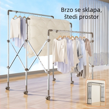 Yulite Stacionarna sklopiva vješalica za sušenje rublja od nehrđajućeg čelika, s tri kraka, za balkon