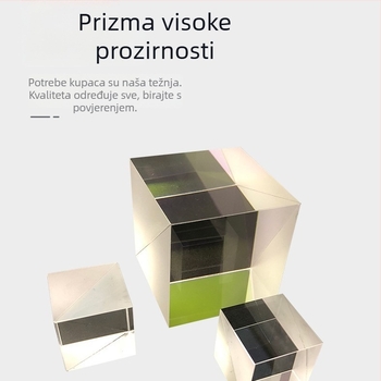 Prizma za razdvajanje svjetla, trokutasta prizma, poluprovidno i poluotporno staklo, optični izvor