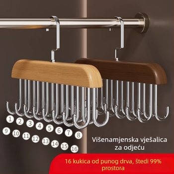 Višenamjenski organizator za pohranu donjeg rublja s drvenim kukama i valovitim sušilom, za dom i studentski dom.