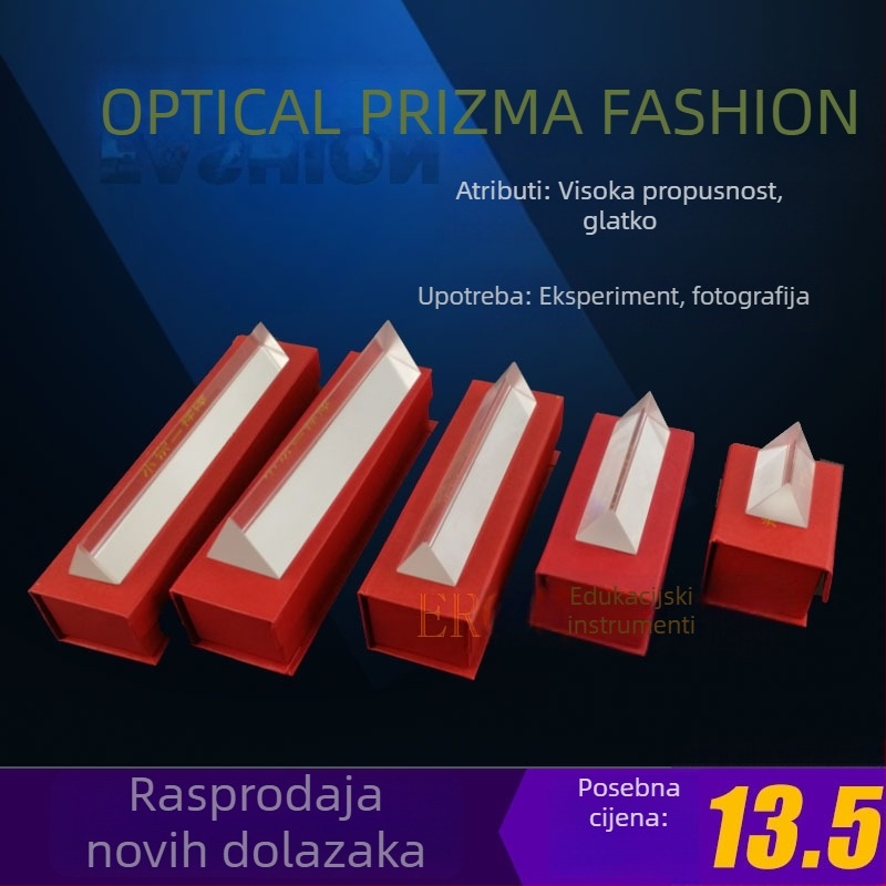 Staklena trokutasta prisma – obrazovni optički skup za osnovnu školu, fotografiranje s Dugom