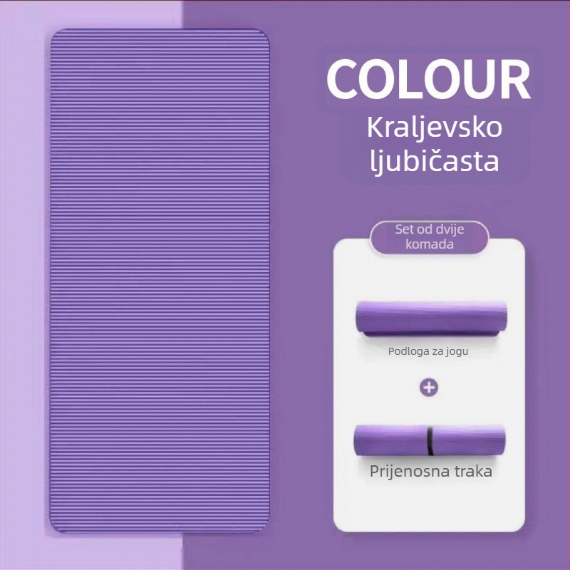 Pojačana joga podloga za početnike, šira i dulja, protuklizna podloga za ples i fitness, kućna upotreba