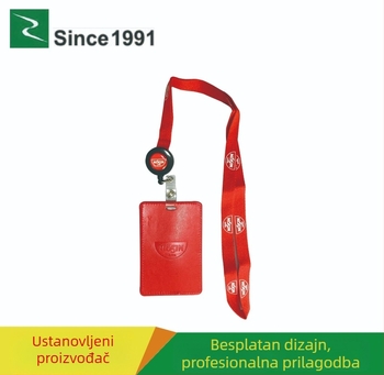 PU kožni držač kartica s više džepova, za studentske i službene iskaznice, s trakom za nošenje oko vrata