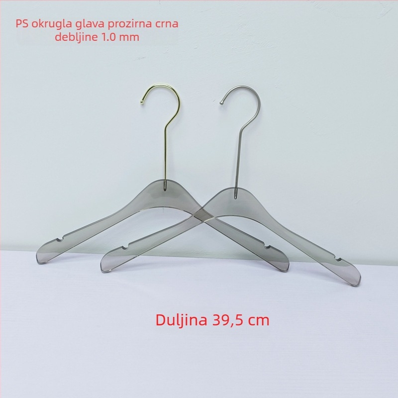 Akrilne protuklizne vješalice za žensku odjeću, kristalno prozirne, crne prozirne, moderni minimalistički dizajn, za kućnu upotrebu
