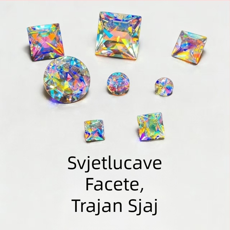 Hvatač sunca s obojenom prizmom, kubični princess rez, polirano trodimenzionalno kristalno staklo, stolna dekoracija