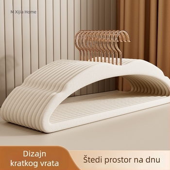 Vješalica za odjeću s kratkim vratom, za kućnu upotrebu, bez tragova na odjeći, protuklizni dizajn ramena, debeo i ojačan sušilni stalak