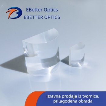 Planokonveksna cilindrična leća, dimenzije 6,0 × 4,0 mm, F=4,00 mm, bez premaza, precizno annealirana, optičko staklo K9