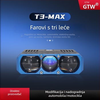 GM motocikl LED svjetlo za maglu, mini reflektor s tri oka, reflektor s rešetkom, visok i nizak snop