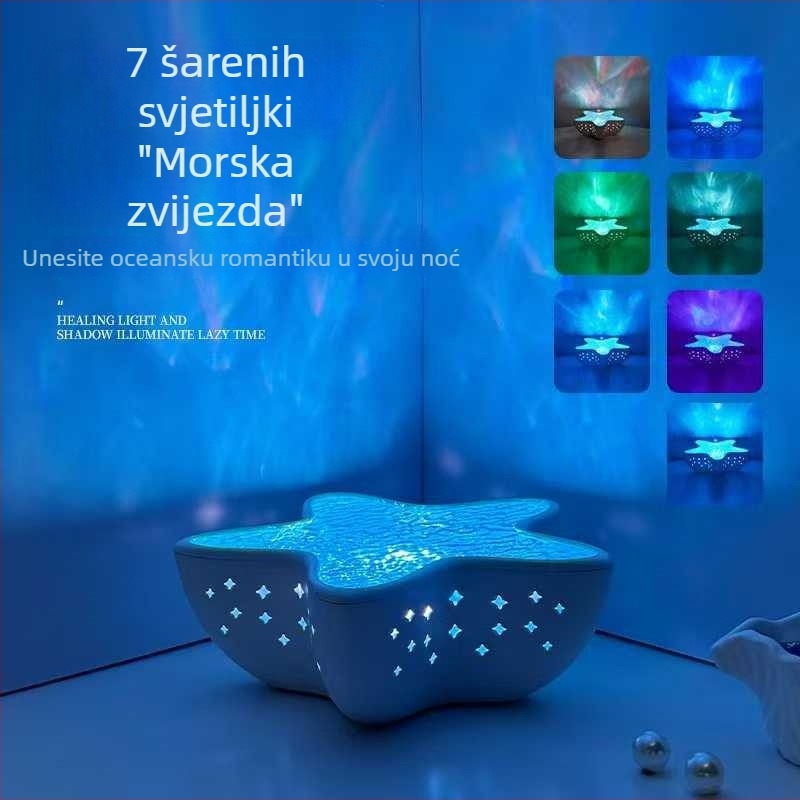Projektor sa morskom zvijezdom i vilom, LED noćna svjetiljka za spavaću sobu, projekcija zvjezdarnog neba