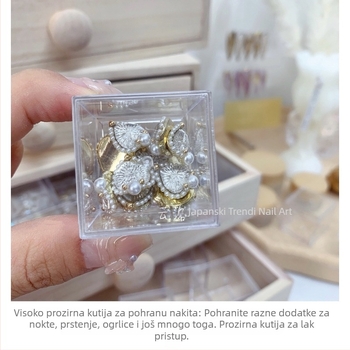 Drvena kutija za njegu noktiju u japanskom stilu sa ladicom, velikog kapaciteta, višeslojni organizator alata