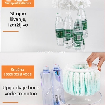 Univerzalna debela glava za mop, okrugla rotirajuća glava, vlakna nisu 100% pamuk, zamjenska glava za mop za pod