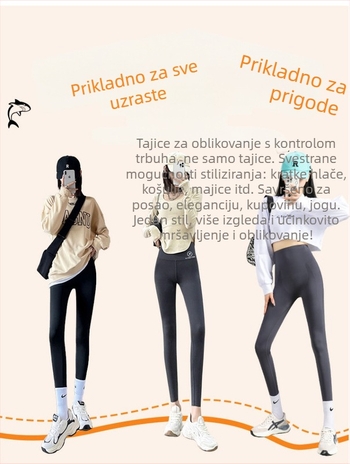 Ženske legginse 9/10 dužine, visok pojas, oblikovanje trbuha i podizanje bokova, za jogu i vožnju.
