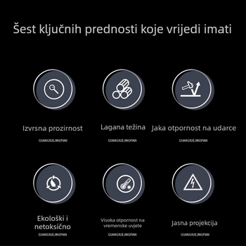 Kombinacija konveksnih leća za projekciju svjetla na vrata automobila i leća za prikaz logotipa, asferična leća