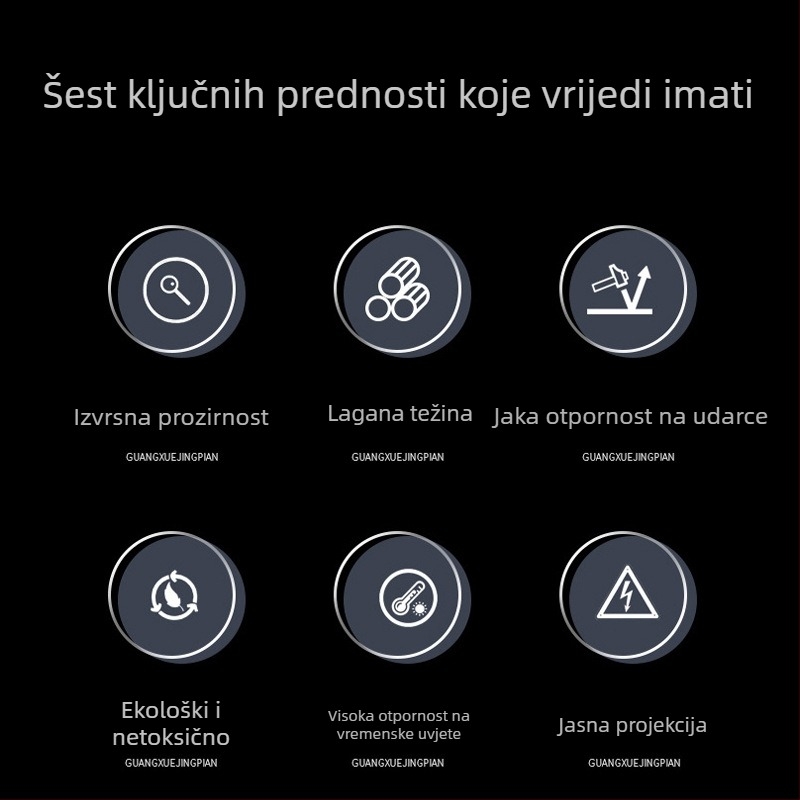 Kombinacija konveksnih leća za projekciju svjetla na vrata automobila i leća za prikaz logotipa, asferična leća