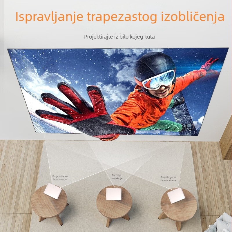 S6P 720p kućni projektor za spavaću sobu i kućni kino, projekcija zaslona s telefona, do 150 inča