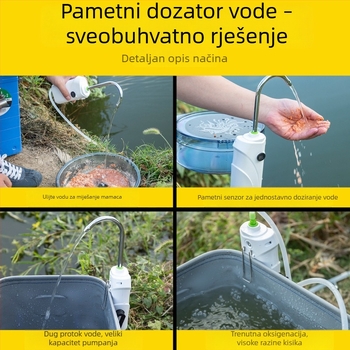 Senzor-aktivirana vodena pumpa za ribolov na otvorenom uz aerator i oksigenacijski sustav za kutiju